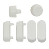 6 Pieces Wood Toilet Seat Buffers Bumper Set in White