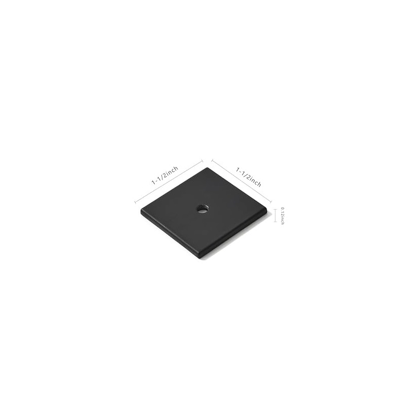 Khtumeware 10-Pack 1-1/2 Inch Square Backplate for Knobs in Matte