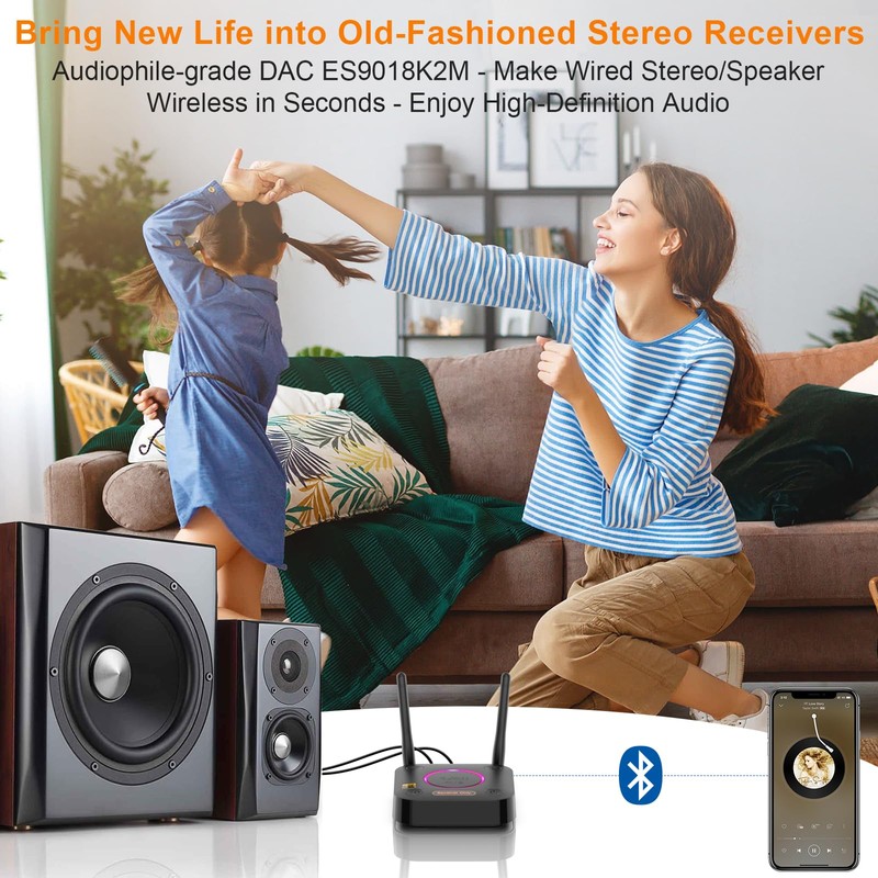 1Mii B06Ultra LDAC Bluetooth Receiver, Hi-Res Bluetooth 5.2 Wireless Audio