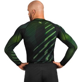 Hayabusa Metaru Long Sleeve Jiu Jitsu Rashguard - Green, Small