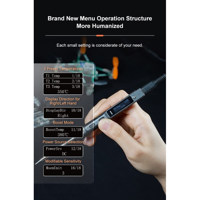 MINIWARE TS101 Soldering Iron Welding Machine B2 Tips Portable Digit