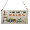 Second Ave Funny Garden Stress Free Zone Wooden Hanging Gift