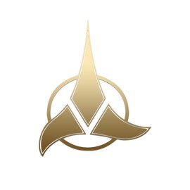 ST Klingon Emblem Sticker Vinyl Decal Notebook Car Laptop 5.5"x 4.5" (Gold)