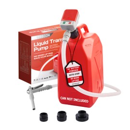 Fuel Transfer Pump Battery Powered Electric Portable Gas Can Tank Pump for Gasoline Diesel kerosene Liquid with Flexible Hose Hand Gas Nozzle(Can Not Included)
