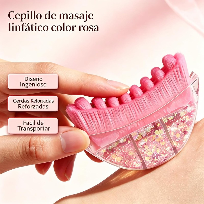 Guibell Set Cepillo Linfático y Gua Sha para Masaje Facial