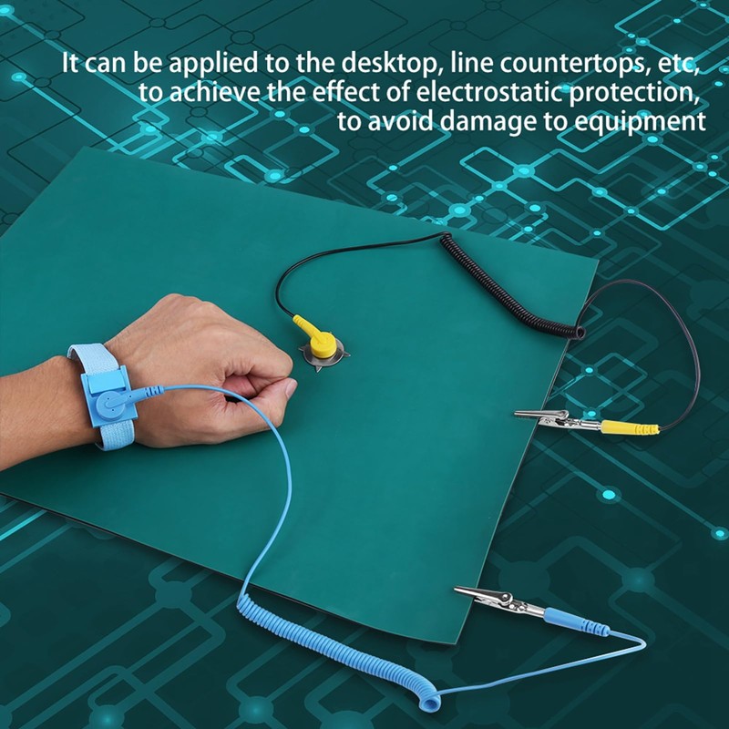 Anti Static Mat Electrostatic Discharge Anti-Static Wrist Strap + Grounding