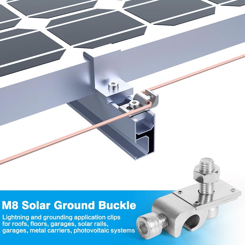 DEWIN Earth Clamp, Solar Panel Mounting Brackets, 4 Sets Solar