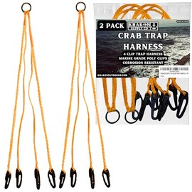 KRAKEN SUPPLY CO 4 Arm Crab Trap Harness Marine Grade Corrosion Resistant Yellow D8mm L68cm Designed in USA (2)