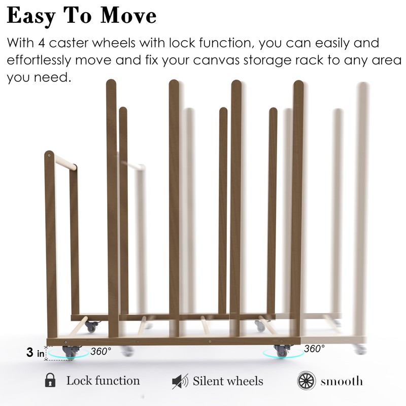 UNZERO Art Storage Rack, Art Canvas Storage, Art Drying Rack,