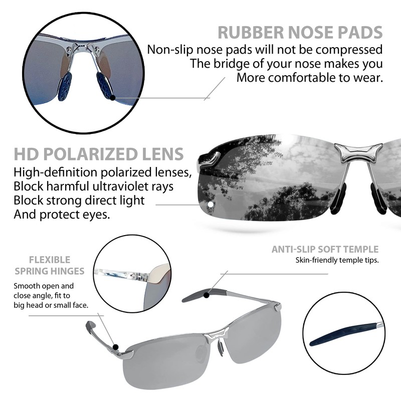 AAWAAP Polarized Sports Sunglasses for Men Golf Driving Fishing Sunglasses
