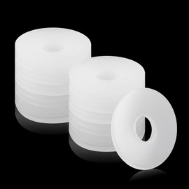100 Pcs 3/4 Inch Clear Vinyl Replacement Washers Flat Washer Gasket 1/16 Inch (2 mm) Thickness Washer Spacer for Glass Shower Door Handle Towel Bars Replacement Parts for Standoff Cap Assemblies