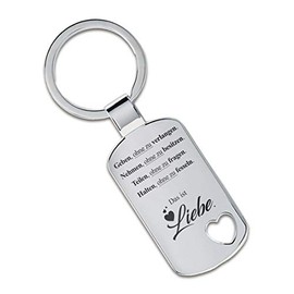 Lieblingsmensch Key Ring Model: Give Without Desiring ..., Die cut heart back, Romantic