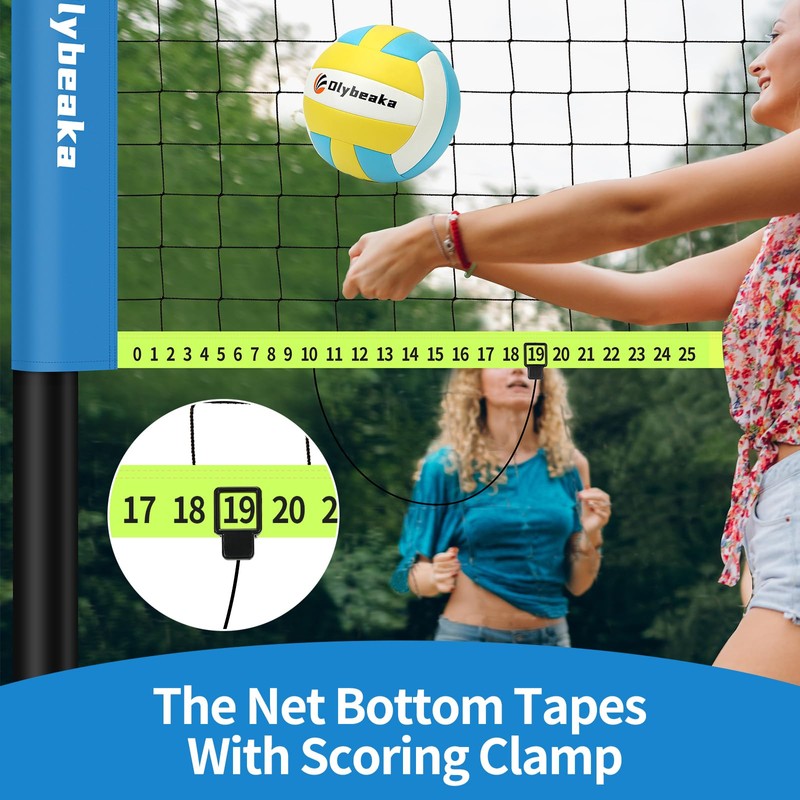 Portable Outdoor Volleyball Net Set for Backyard Beach with Adjustable