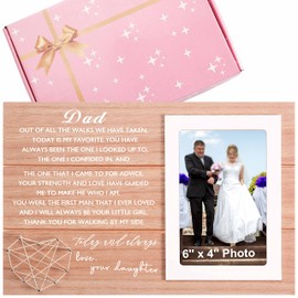 Wedding Frame Gifts for Dad-Picture Frame Gift for Father of the Bride-Bridal Shower Gifts for Dad-Dad,of All the Walks We've Taken-Photo Frame Present