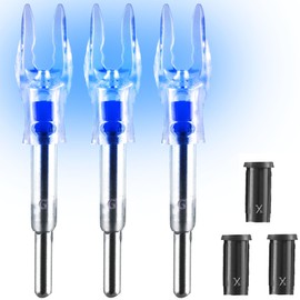 G/4.2mm Lighted Nocks for Arrows with .165".204" Inside Diameter 3PCS with X Bushings,Screwdriver Included (Blue)
