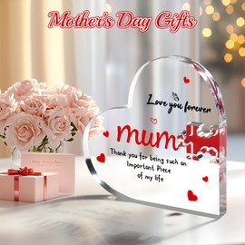 Mothers Day Gifts for Mum: Eletorot Gifts for Mum, Mum Birthday Gifts from Daughter Son, Acrylic Heart Puzzle Plaque Keepsake Presents for New Mum to be Step Mom Mummy, Best Mum Christmas Gifts