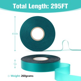300FT Stretch Tie Tape Roll, 1'' Plant Tape Green Stretch Garden Tie, Thick Sturdy Tree Nursery Tapes Vinyl Stake Ribbon Support for Indoor Outdoor Patio Plant, Tree, Vegetables, Branches