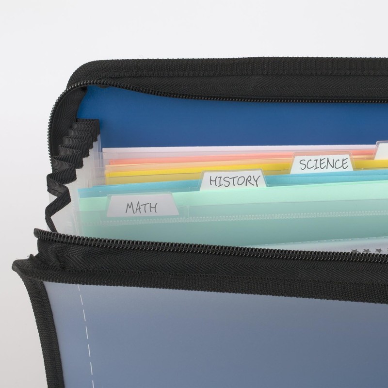 Five Star 7-Pocket Expanding File with Study App & Zipper