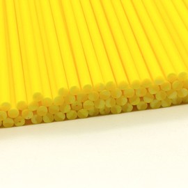 Plastic Lollipop Sticks - 190mm x 4.5mm Pack of 50 (Yellow)