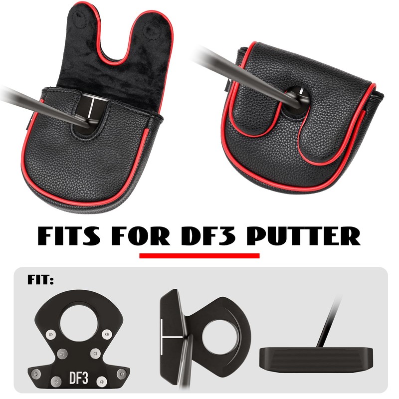 Craftsman Golf Black Mallet Putter Headcover Head Cover Protector Case