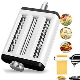 Pasta Maker Attachment for Kitchenaid Mixers, Kitchen Aid Mixer Accessories 3 in 1 Includes Pasta Sheet Roller Spaghetti Cutter Fettuccine Cutter, Durable Noodle Ravioli Maker and Cleaning Brush