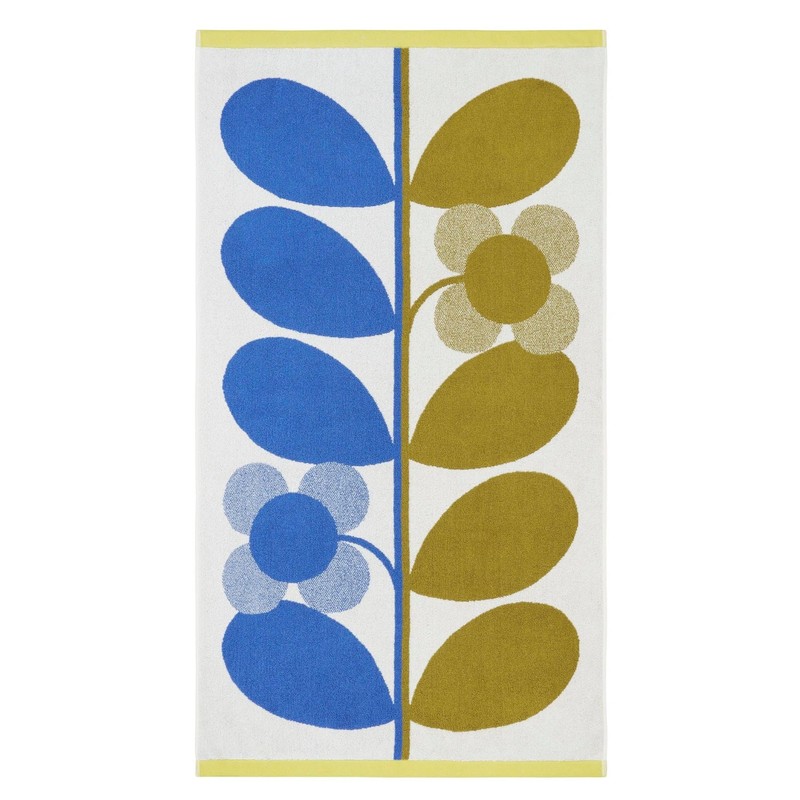 Orla Kiely Bathroom Towels in Stem Bloom Duo, Blue FawnSize: