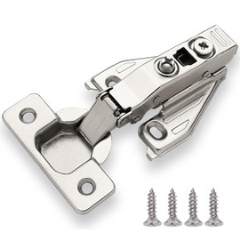 DecoBasics (50 PCS) Full Overlay Soft Close Cabinet Hinges for Kitchen Cabinets - 105° Face Frame Concealed Cabinet Door Hinge -3 Way Adjustability -Clip on Plate & Matching Screw 4 Easy Installation