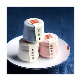 3PCS Solid Balm Sets - Solid Perfume Portable Pocket Ceramic Jar - Perfect for Travel Use - Natural Rose Ambergris Ebony Fragrance for Men and Women
