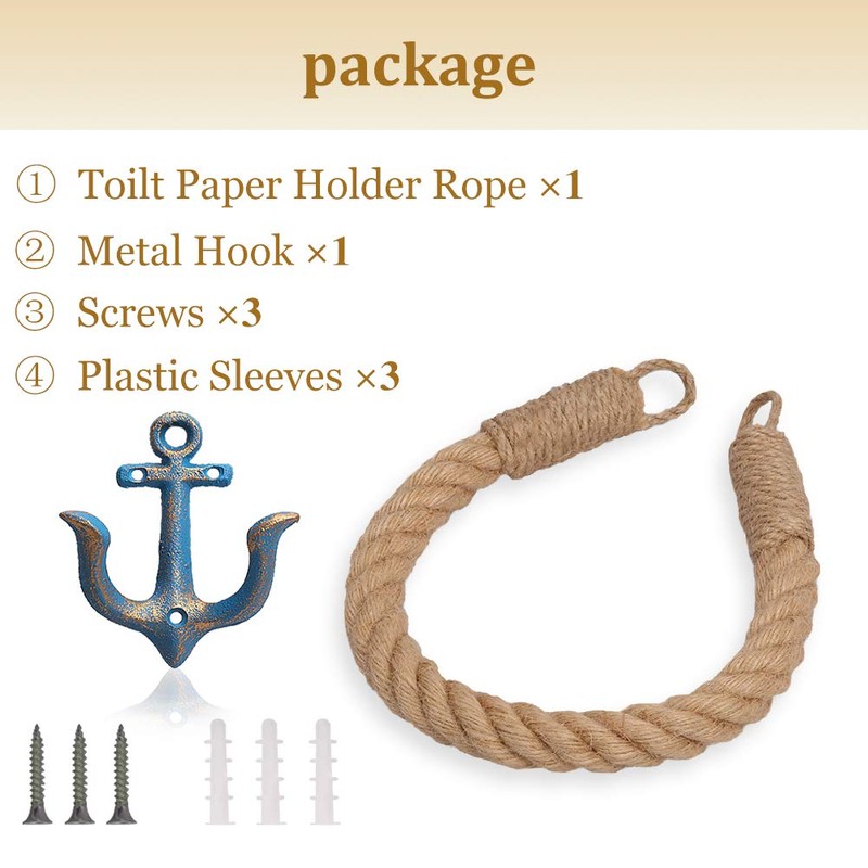 Nautical Toilet Paper Holder Rustic-Industrial Wall-Mounted Nautical Toilet Paper Towel