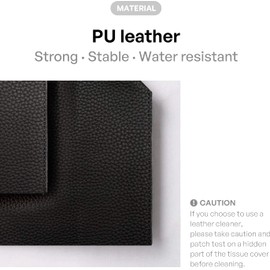 Carrotez - Funda para caja de pañuelos (refinada), moderno soporte cuadrado de piel sintética, soporte decorativo/organizador para encimeras de baño, mesas de noche, computadora de oficina y coche, 5 x 5 x 5 pulgadas, color negro