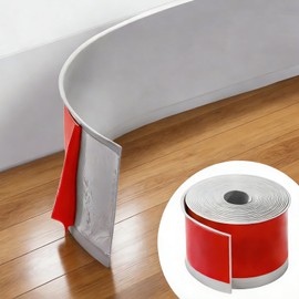 Okllen Flexible Baseboard Molding Trim, 4 Inch x 20 Feet Rubber Baseboard Self-Adhesive Vinyl Base Boards for Walls, Peel and Stick Cove Base, Gray