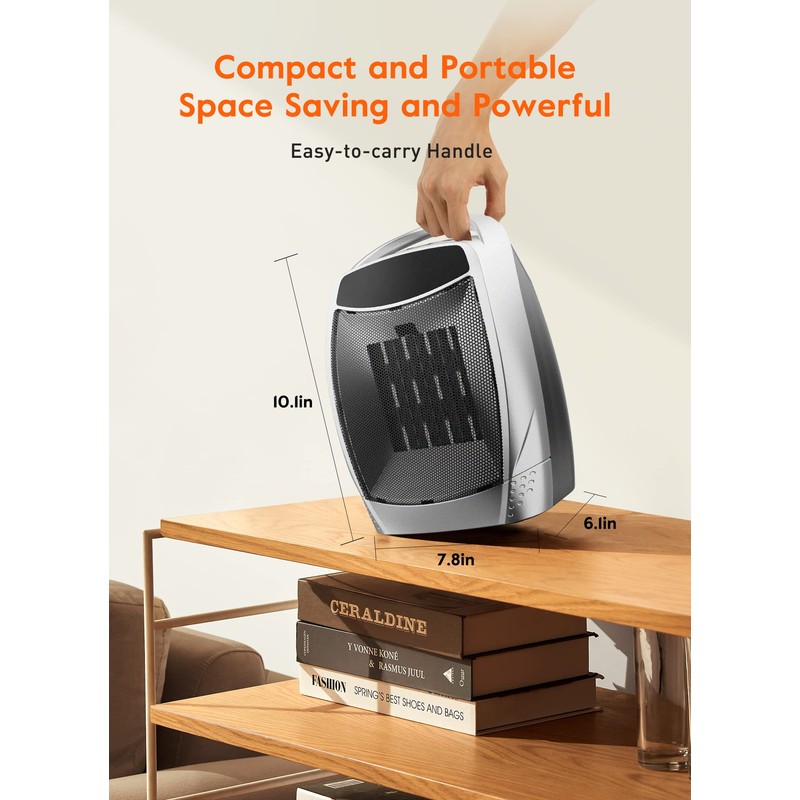 Portable Space Heater, Brightown 1500W Personal Electric Heater with Timer,