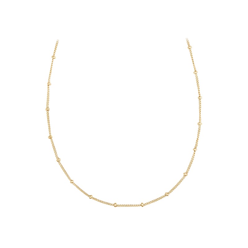 Gold&Deer 14KGP point line necklace white gold / 골드앤디어 14KGP