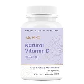 Mushroom Vitamin D 3000IU Wholefood | Plant Based | Shiitake 100% Organic | Freeze Dried | 60 Vegan capsules