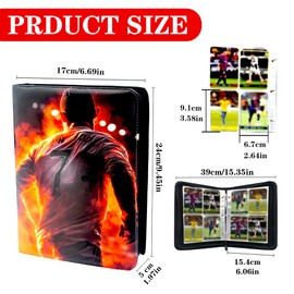 BoldAscent Football Card Scrapbook for Football Cards Album, Trading Cards Album Football with 50 Removable Sleeves for 400 Cards, Compatible with All Types of Cards