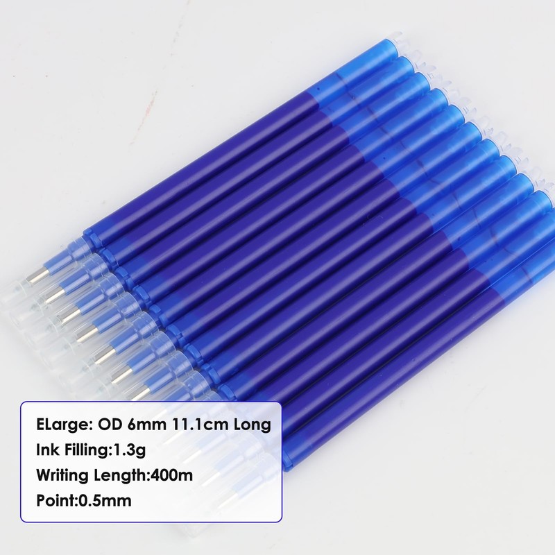 Pack of 12 Red Erasable Refills, 0.5mm Pilot Pen Compatible,