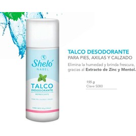 Talco Desodorante Para Pies Calzado Axilas Refrescante 155g de Sheló NABEL