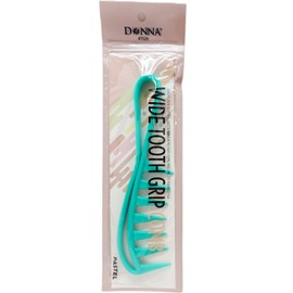 DONNA Wide Tooth Grip Comb – Non-Slip Handle, Curved Grip for Wet & Dry Hair Detangling – Anti‑Static, Durable Plastic for Curly, Thick & Texturized Hair, GREEN COLOR 1PC