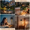 Livinlarge Cordless Table Lamps,Rechargeable Outdoor Solar LED Lamp,Portable USB Desk