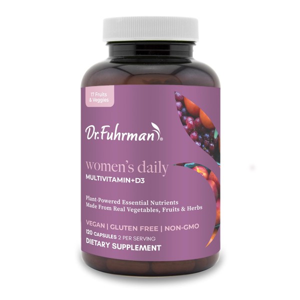 Dr. Fuhrman Women's Daily Multivitamin - Vegan Formula for Women Over 50, 120 Capsules, Essential Vitamins for Optimal Health and Wellness