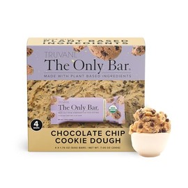 Truvani Plant Based Snack Bar | Chocolate Chip Cookie Dough 4 Pack | 5g Protein | USDA Organic and Vegan | The Only Bar | Dairy, Soy, and Gluten Free | Individually Wrapped