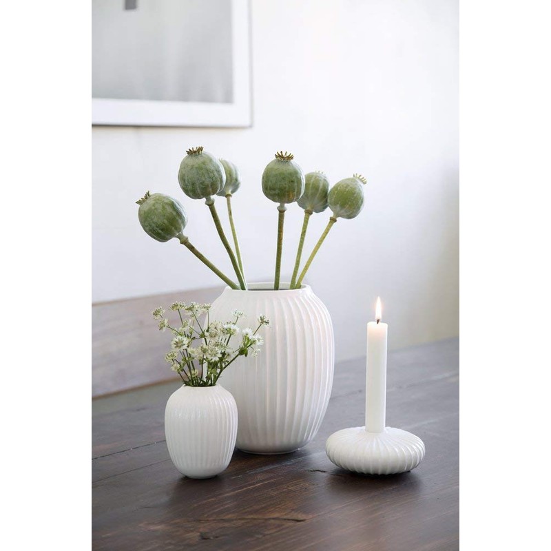 Kähler Hammershoi Candlestick, Ceramic, White, 11.5 x 4.5 cm
