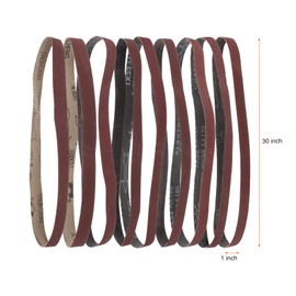 sourcing map 18pcs 1 x 30" Sanding Belts 2pcs Each of 80/120/180/240/320/400/600/800/1000 Grit Aluminium Oxide Flush Joint Belt Sander Paper for Metal Woodworking Automotive Repair