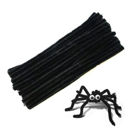 100 Pcs Black Pipe Cleaners Chenille Stem for DIY Crafts,Arts,Wedding,Home,Party,Holiday Decoration 6 mm x 12 Inch