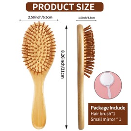MixS Live Bamboo Hair Brush,Natural Bamboo Paddle Detangling Hair Brush,Massaging Scalp,Great on All Hair for Women Men and Kids,With Ergonomic Handle Bamboo Brush for Hair Growth. (A-Yellow)