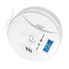 Carbon Monoxide Alarm with LCD Display - 85 dB Sound, Test Button