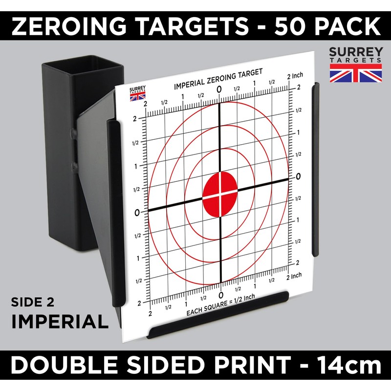 ZEROING TARGETS METRIC IMPERIAL AIR RIFLE PISTOL SCOPE SIGHTS AIRSOFT