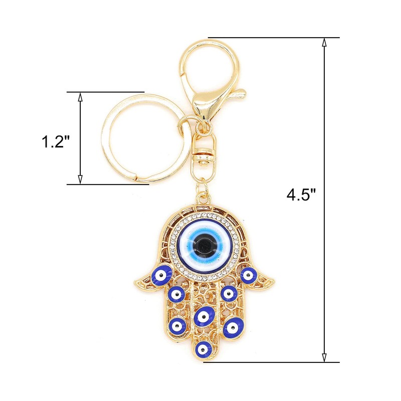 Jasimkiss Evil Eye Keychains Hamsa Hand keychains Protection Charm Key
