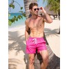 LINMYZAI Pink Men's Swim Trunks 5" Quick Dry Bathing Suit