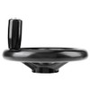 Black Round 3 Spoke Hand Wheel with Rotary Handle for